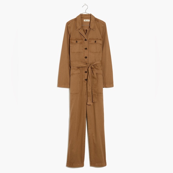 NWOT MADEWELL Long-Sleeve Tie-Waist Fatigue Jumpsuit EXTRA SMALL, XS - Picture 5 of 6